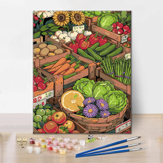 Marché de Sunny Street III - Peinture par numéros