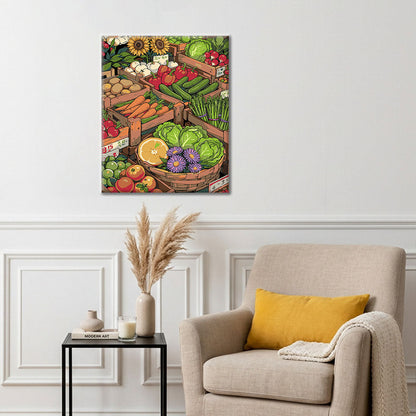 Marché de Sunny Street III - Peinture par numéros