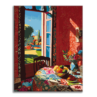 La salle à manger rouge - Peinture par numéros