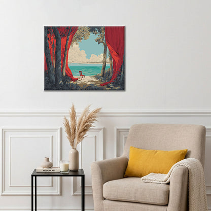 La mer derrière le rideau - Peinture par numéros