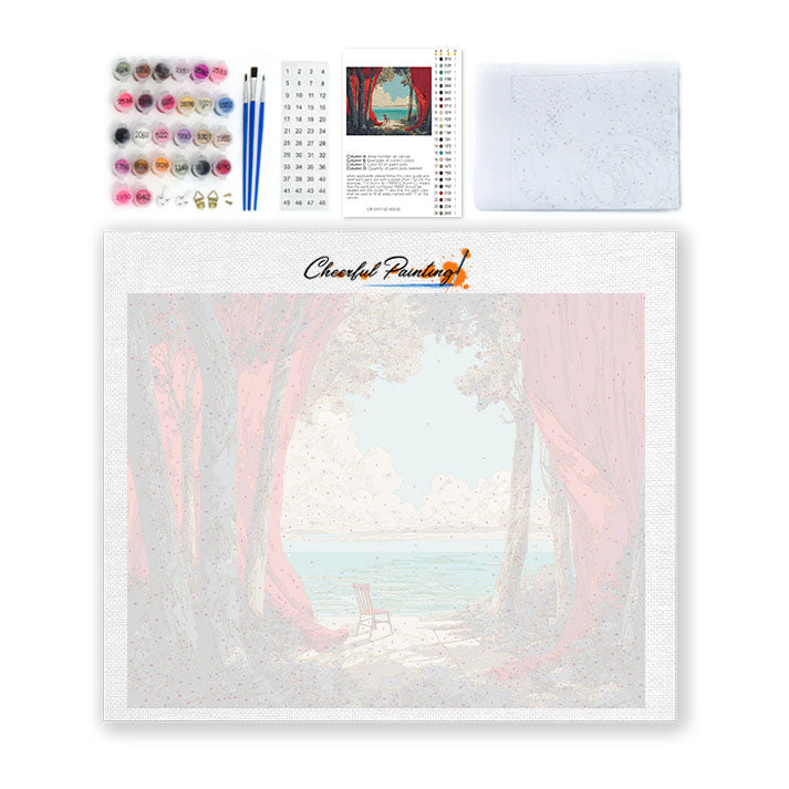 La mer derrière le rideau - Peinture par numéros
