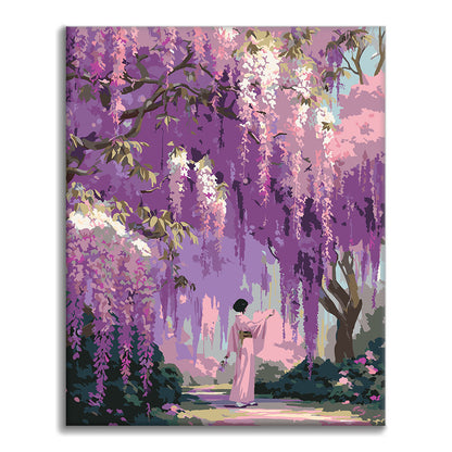 Le jardin de glycines - Peinture par numéros