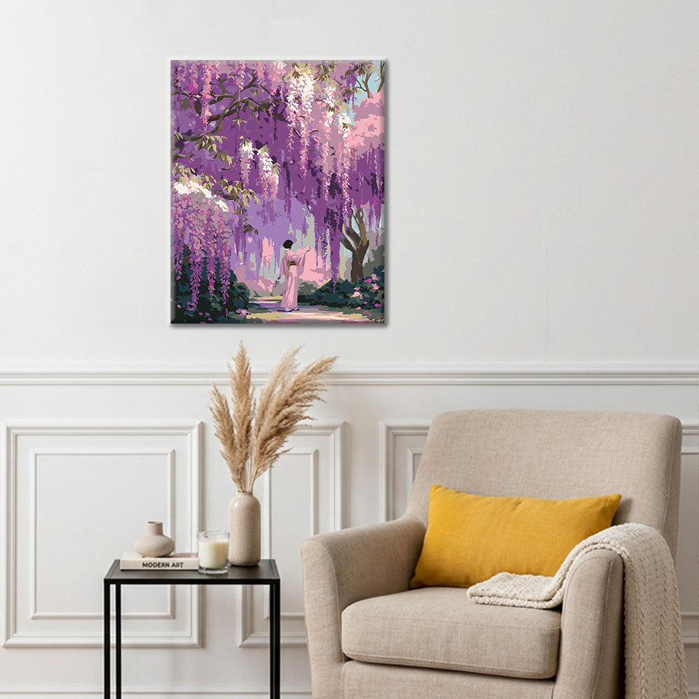 Le jardin de glycines - Peinture par numéros