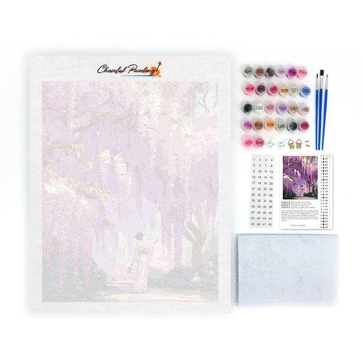 Le jardin de glycines - Peinture par numéros