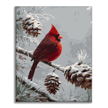 Cardinal d'hiver - Peinture par numéros