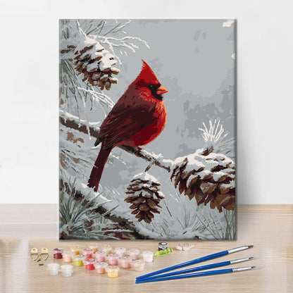 Cardinal d'hiver - Peinture par numéros