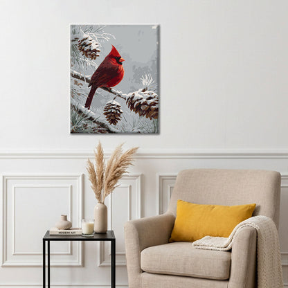 Cardinal d'hiver - Peinture par numéros