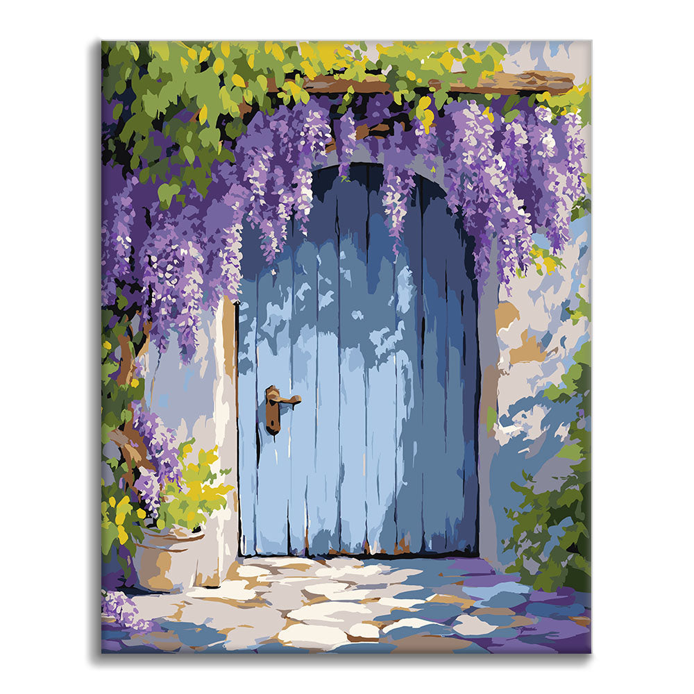 Porte-rideau glycine - Peinture par numéros