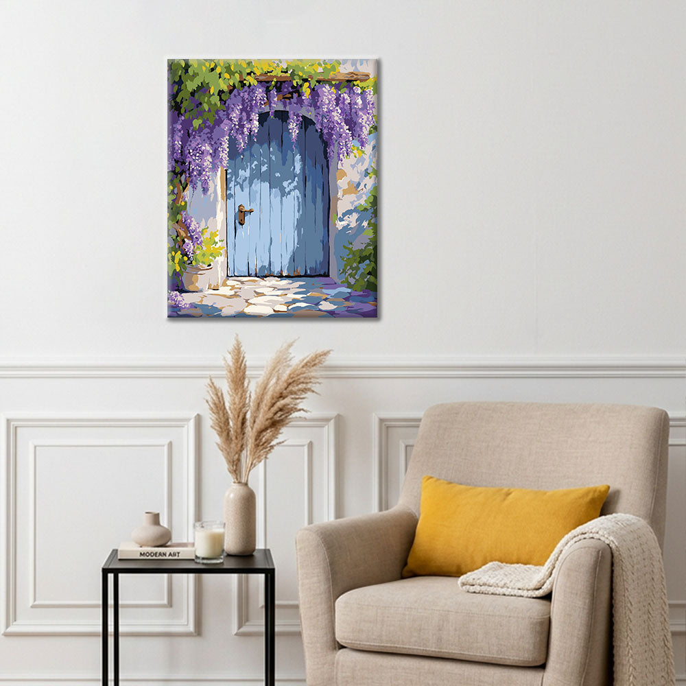 Porte-rideau glycine - Peinture par numéros