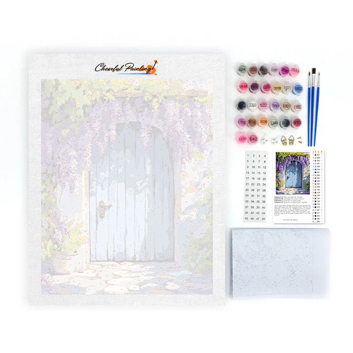Porte-rideau glycine - Peinture par numéros
