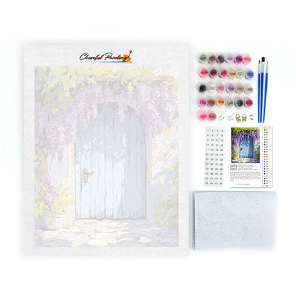 Porte-rideau glycine - Peinture par numéros