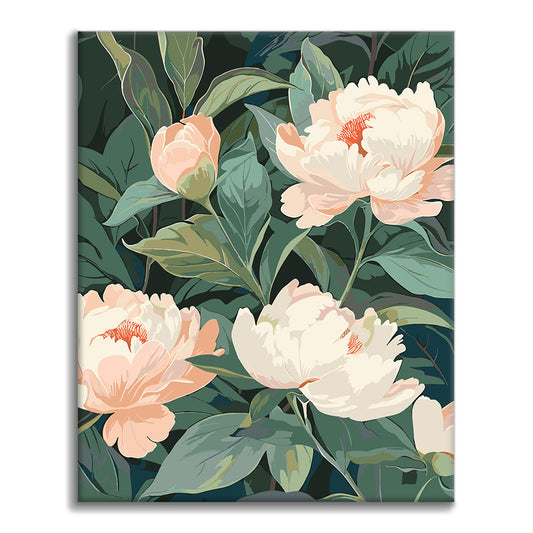 Pivoine Art Nouveau - Peinture par numéros