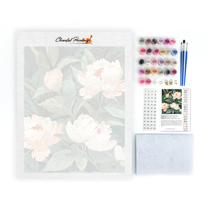 Pivoine Art Nouveau - Peinture par numéros