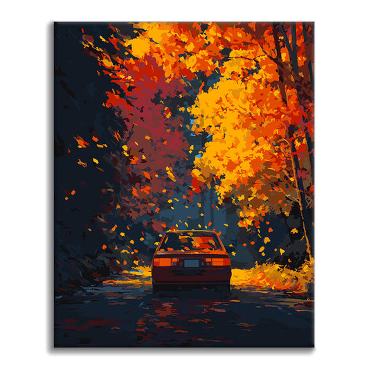 Promenade des feuilles d'automne - Peinture par numéros