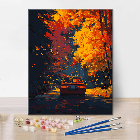 Promenade des feuilles d'automne - Peinture par numéros