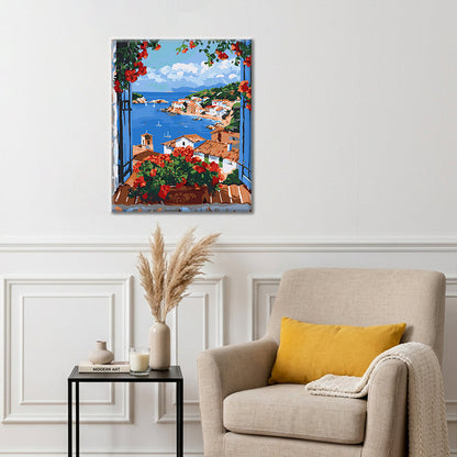 Géraniums de balcon - Peinture par numéros