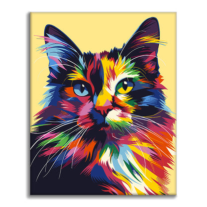 Géométrie de chat colorée - Peinture par numéros