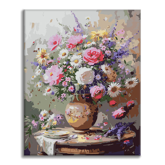 Bouquet champêtre en vase - Peinture par numéros