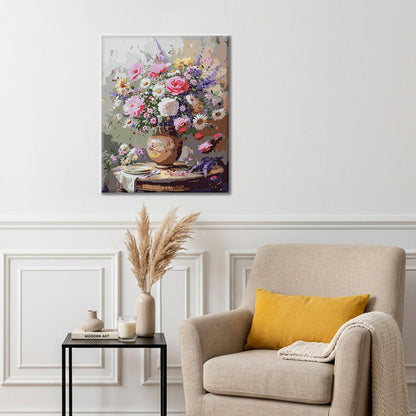 Bouquet champêtre en vase - Peinture par numéros