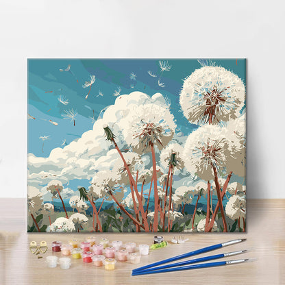 Champ de pissenlits - Peinture par numéros