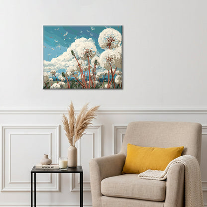 Champ de pissenlits - Peinture par numéros