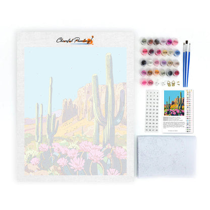Fleur de cactus du désert - Peinture par numéros