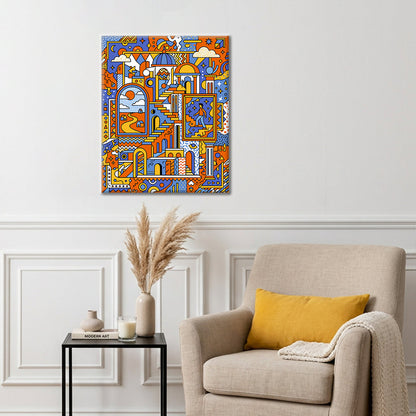 Paysage géométrique onirique - Peinture par numéros