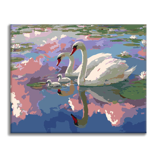 Cygnes de la lagune - Peinture par numéros