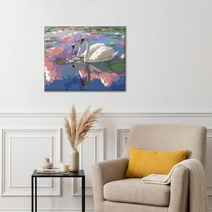 Cygnes de la lagune - Peinture par numéros