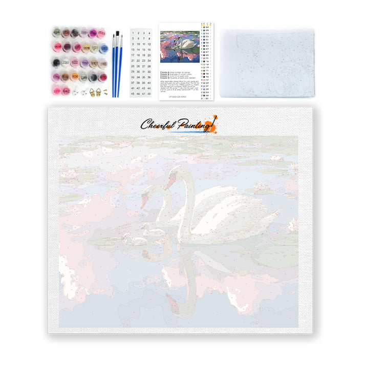 Cygnes de la lagune - Peinture par numéros
