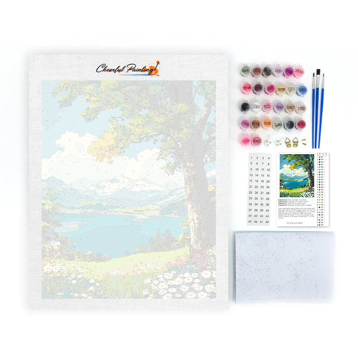 Fleurs au bord du lac - Peinture par numéros