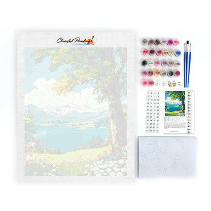 Fleurs au bord du lac - Peinture par numéros
