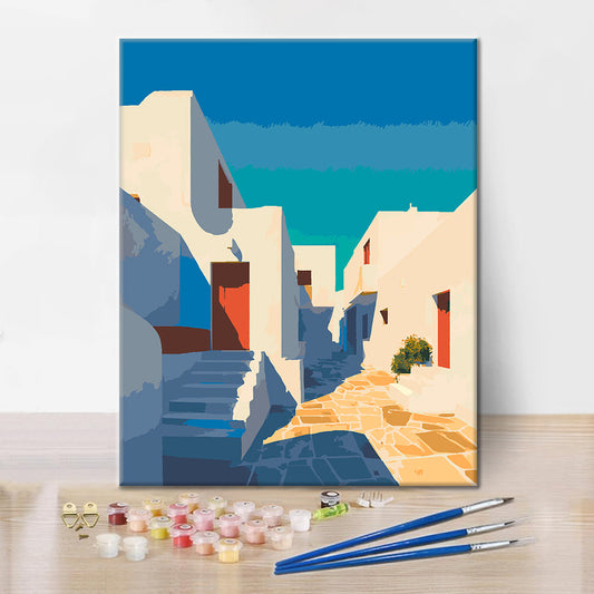 Allée d'un blanc immaculé - Peinture par numéros