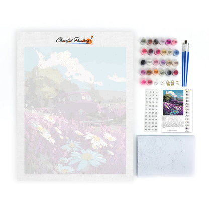 Promenade dans le champ violet - Peinture par numéros