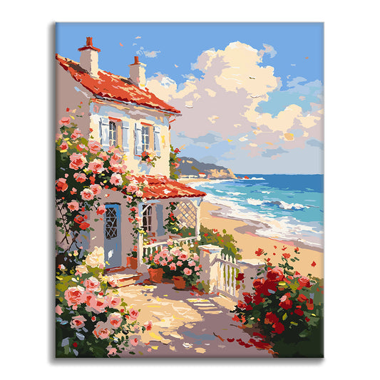 Seaside Rose Cottage - Peinture par numéros