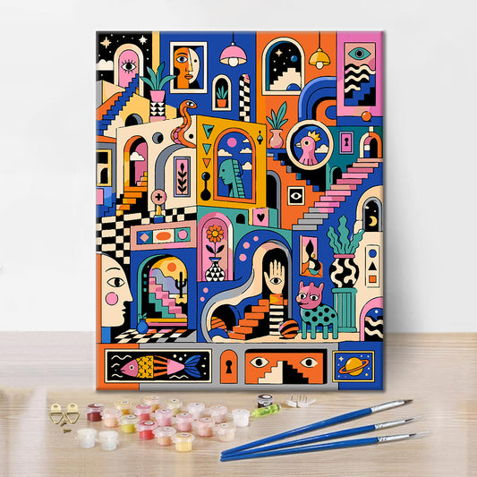 Paysage onirique surréaliste - Peinture par numéros