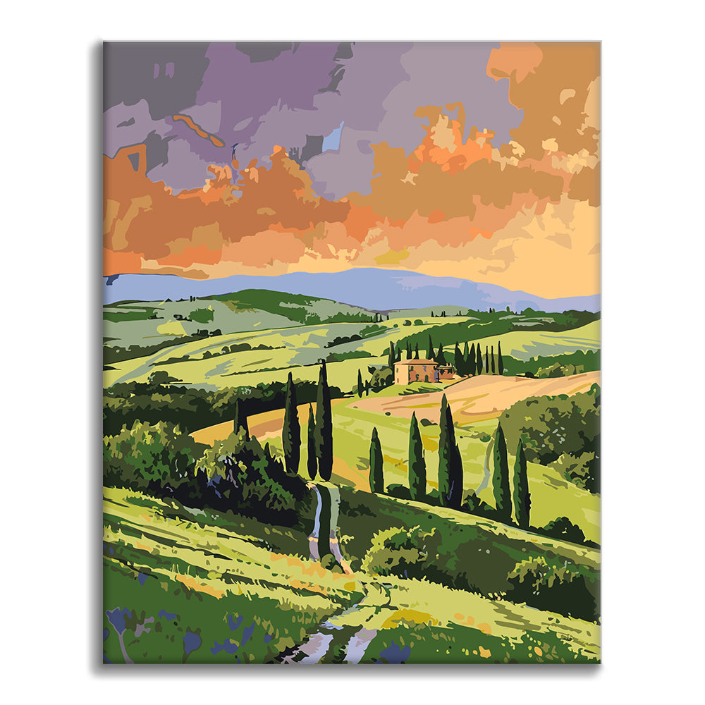 Cyprès toscan - Peinture par numéros