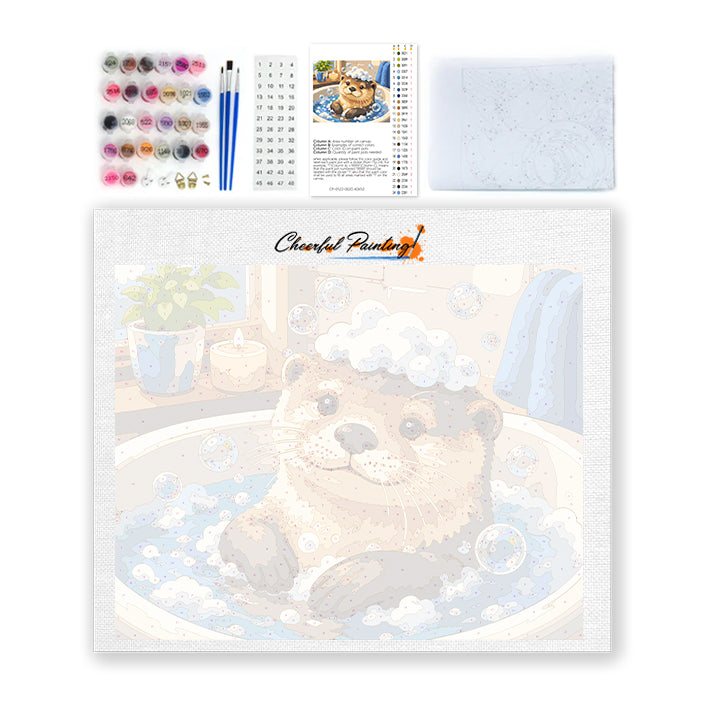Loutre au bain – Peinture par numéros