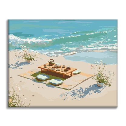 Thé au bord de la mer – Peinture par numéros