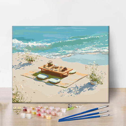 Thé au bord de la mer – Peinture par numéros