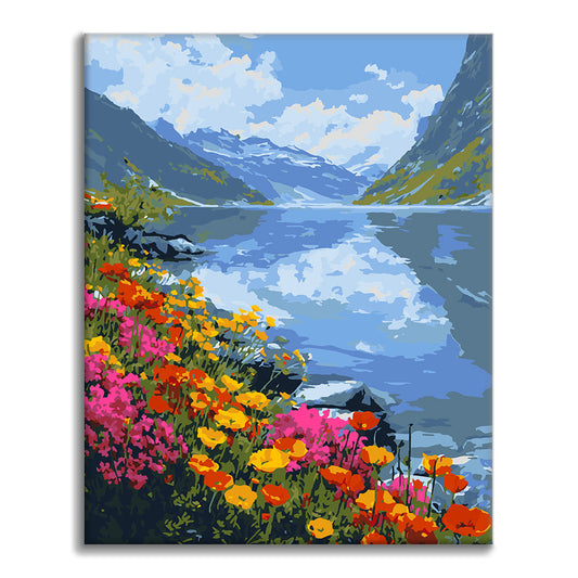 Lac fleuri – Peinture par numéros