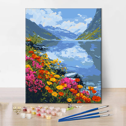 Lac fleuri – Peinture par numéros
