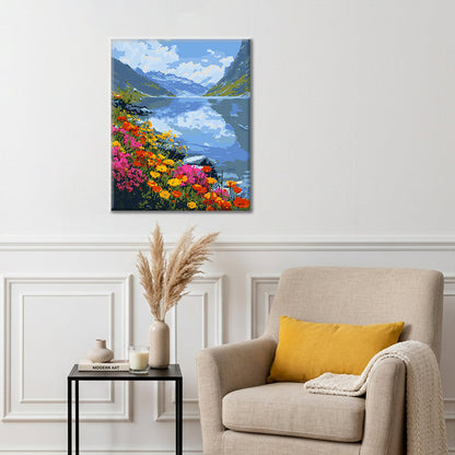 Lac fleuri – Peinture par numéros