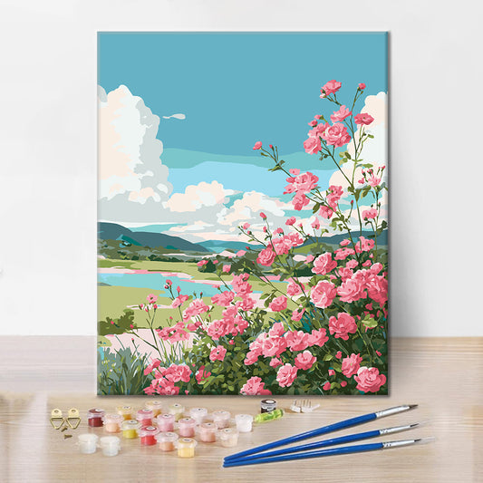 Panorama fleuri – Peinture par numéros