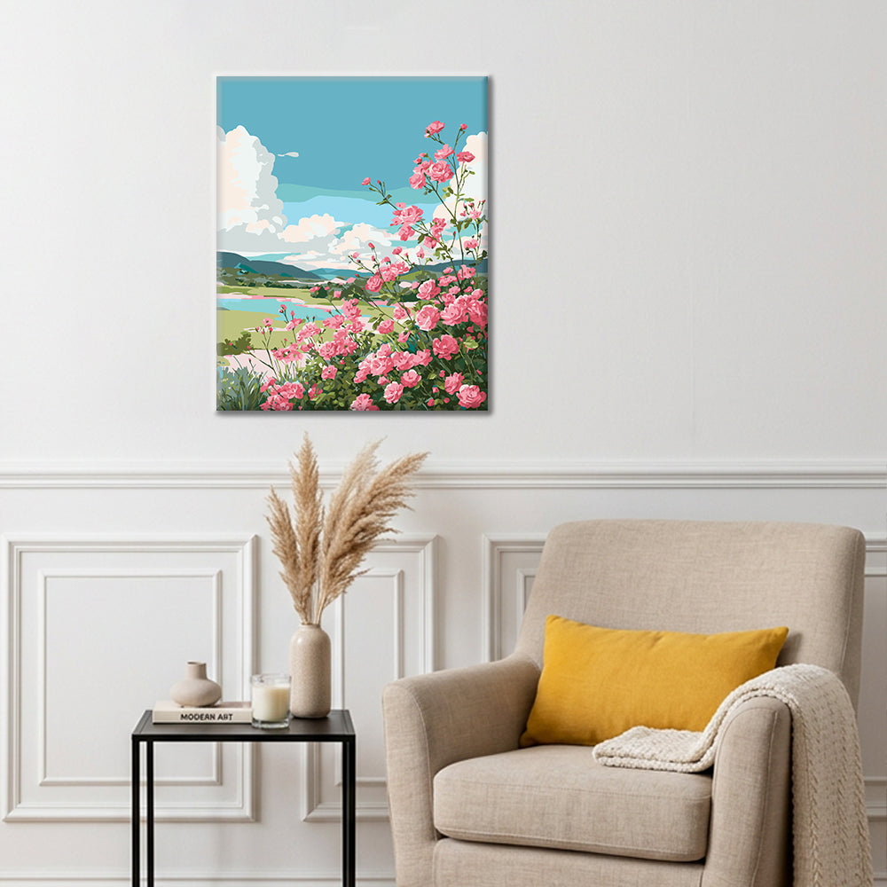 Panorama fleuri – Peinture par numéros