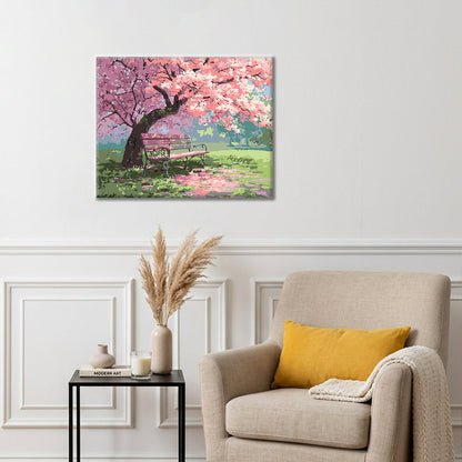 Banc fleuri – Peinture par numéros