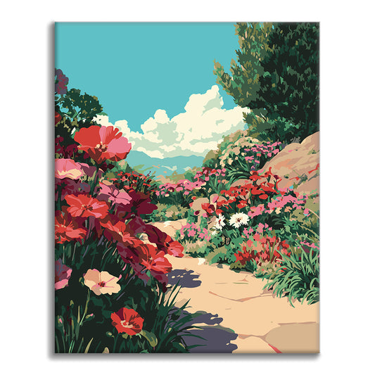 Chemin fleuri – Peinture par numéros