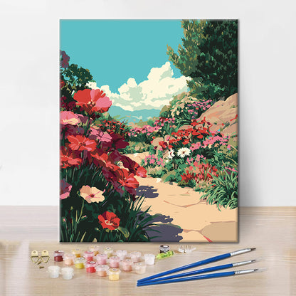 Chemin fleuri – Peinture par numéros