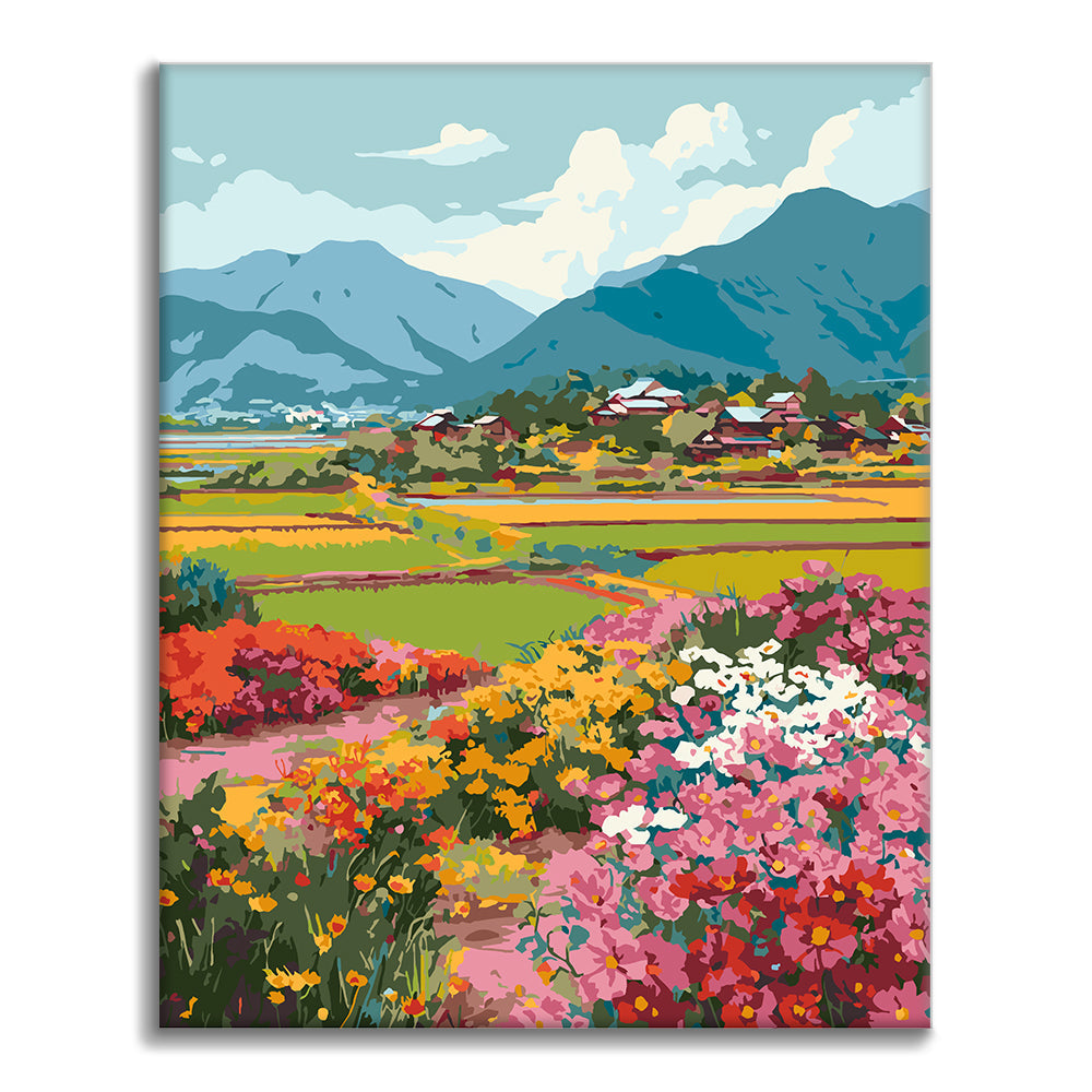 Vallée fleurie – Peinture par numéros