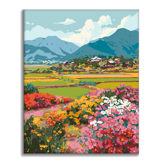 Vallée fleurie – Peinture par numéros